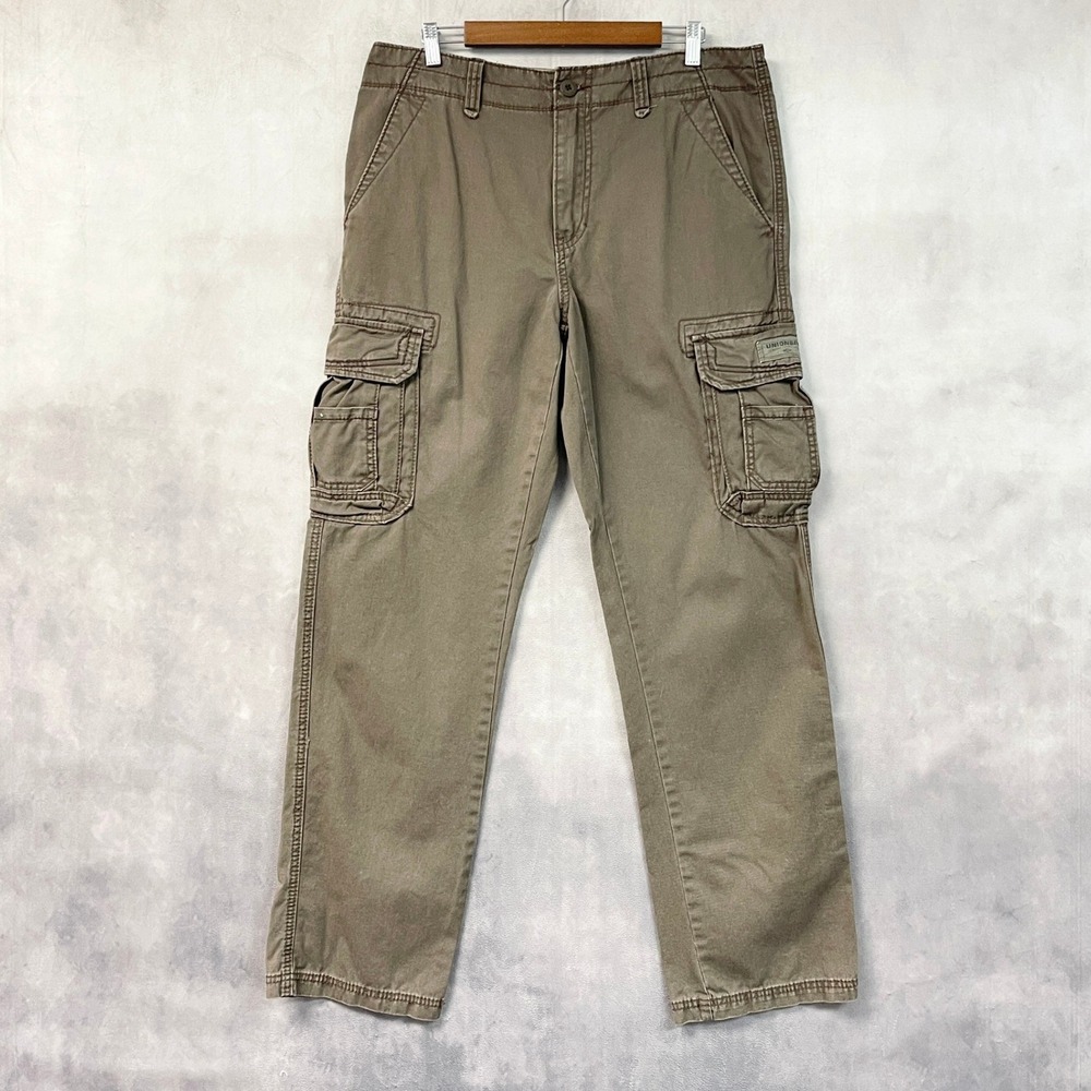 Unionbay Mens 34x34 Cargo Pants Brown Y2K Dexter Alt Baggy Skater Utility Grunge